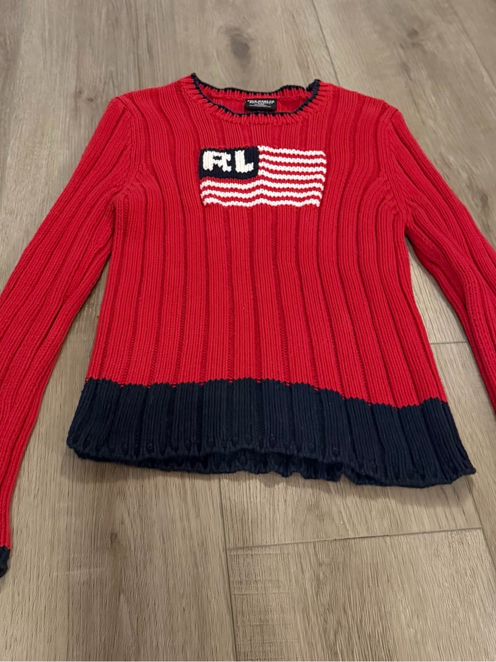 Vintage Polo Jeans Co Ralph Lauren RL Flag Sweater Women’s L